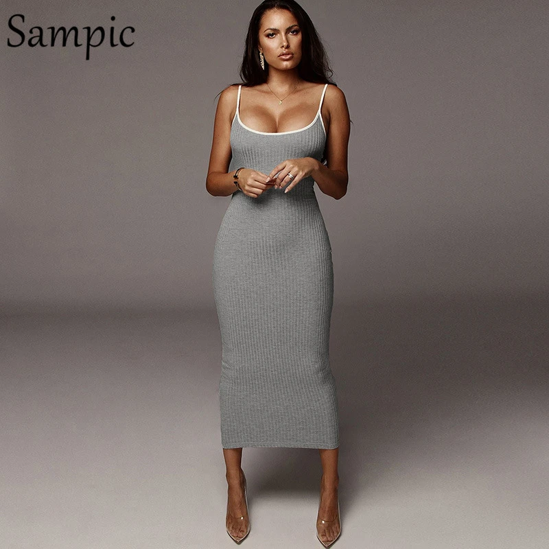 Женское вечернее платье без рукавов Sampic Клубное повседневное облегающее на