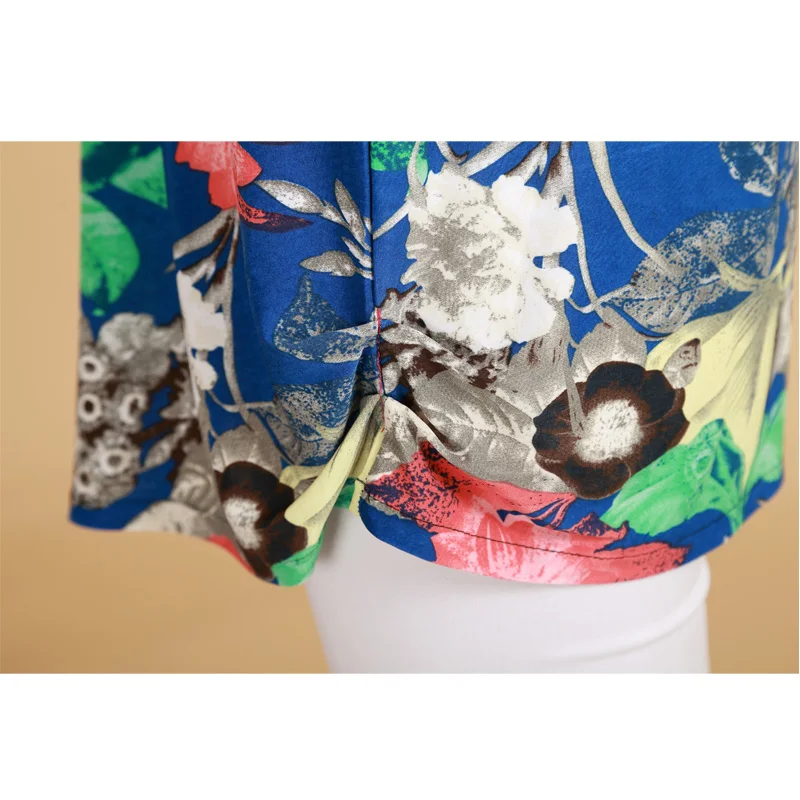

Summer 5XL Plus Size Casual Blouse Women Loose Short Sleeve Floral Printing Blusas Shirt O-Neck Womens Tops and Blouses
