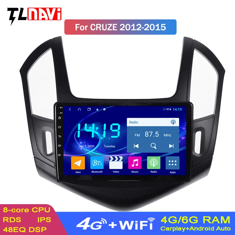 

6G+128G Android 10 Car Multimedia Stereo Player For Chevrolet Cruze 2013 2014 2015 Radio GPS Navigation Support Steering Wheel