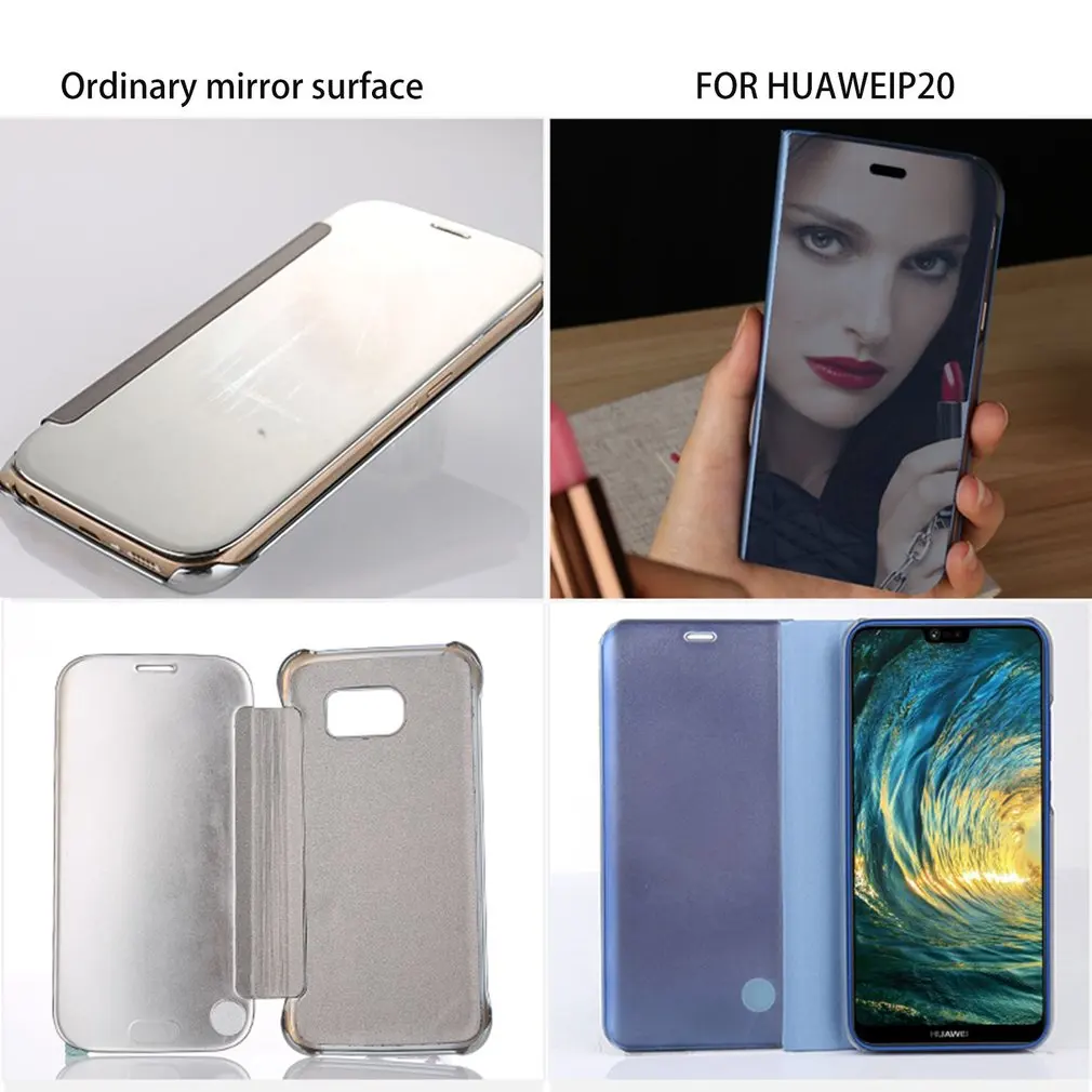 Роскошные 2 в 1 сенсорный экран зеркало заднего вида для телефона с откидной