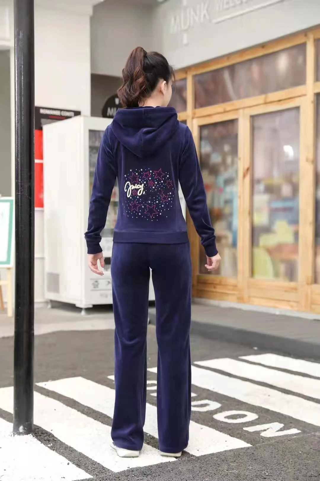 

Two Piece Set Tracksuit Women Top+Pant Suits Hoodies Zipper Sweatshirt With Pockets Ensemble Femme Suit Sets Plus Size S-2XL