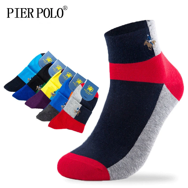 Носки мужские PIER POLO брендовые хлопковые повседневные короткие Смешные до