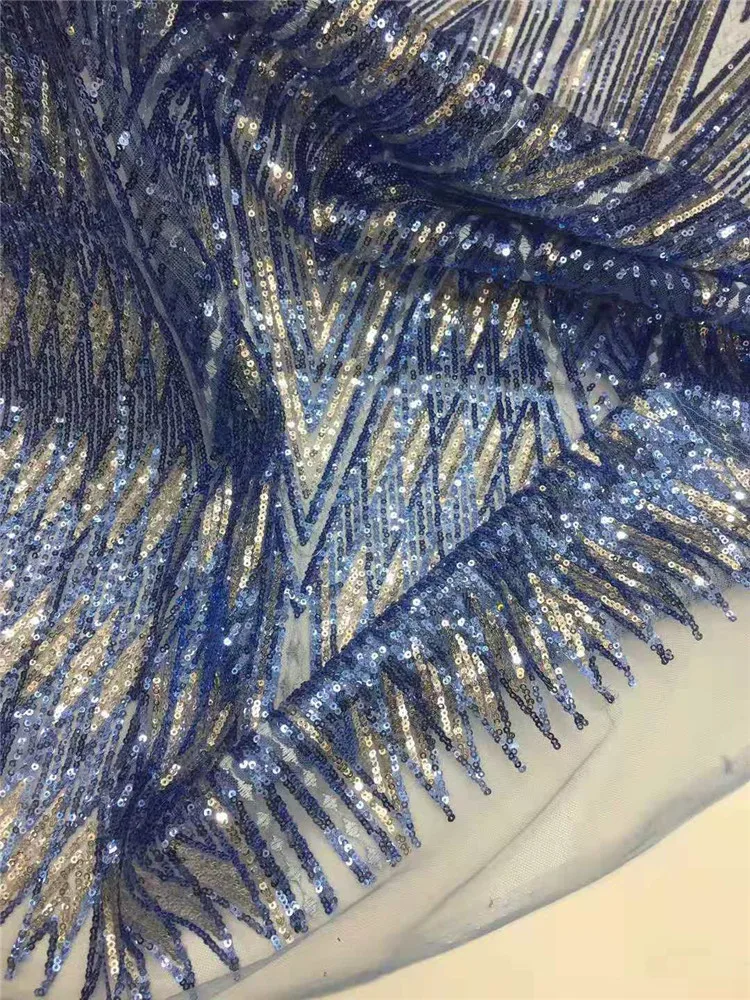 5 ярдов блестки большой цветок вышитые французские сетчатые Африканское кружево