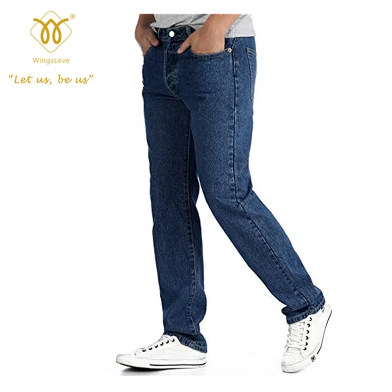 Мужские джинсы мужские теплые брюки для отдыха джинсовые облегающие