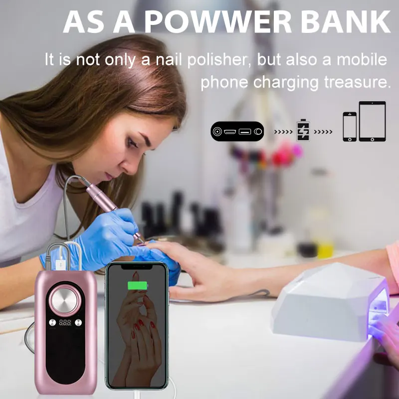 Сверло для ногтей 30000 об / мин Pro Маникюрный аппарат Аппарат маникюра Педикюрный