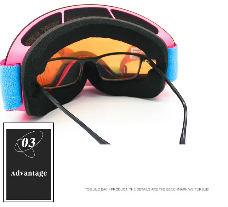 GSOU SNOW Ski Goggles Double Layers UV400 Anti-fog Big Ski Glasses Men Women Snowboarding Skiing Goggles With Packet