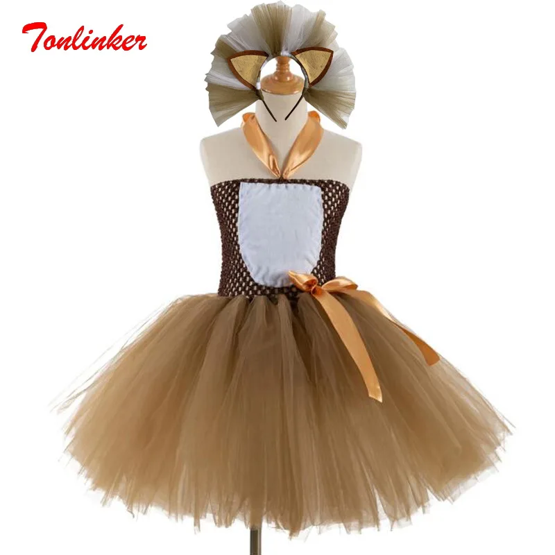 Костюмы на Хэллоуин для девочек лес льва платье пачка + повязка голову костюм