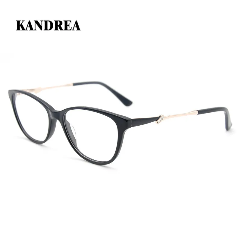 KANDREA летние женские очки с алмазной металлической оправой Женские оправы кошачий