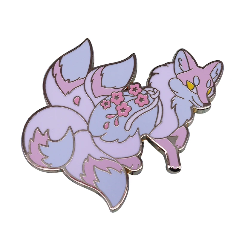 Пастельный цветочный волк заколка Симпатичные животные природный декор для