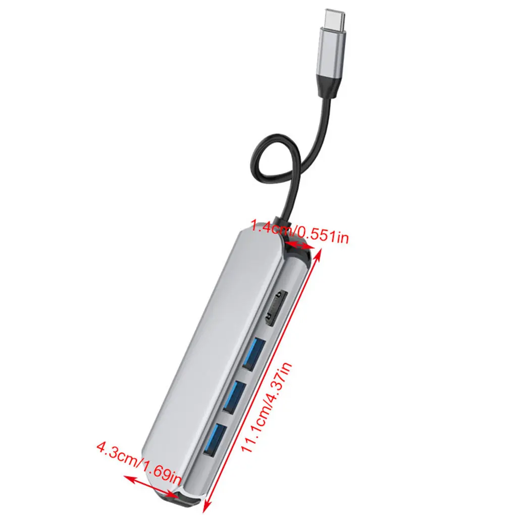 Кабель с разъемом USB типа C Hub адаптер USB-C PD зарядки 4 к HD 3 0 5 мм разъем для наушников