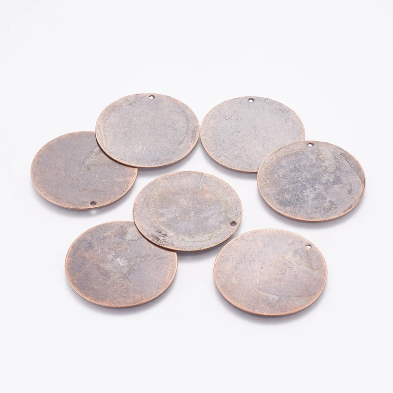 200 шт. металлические бирок подвески латунные пустые штемпелюющие Биг Плоская