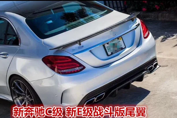 Для benz C class W205 Седан 4-дверный clase класса задний багажник спойлер GTR стиль краски