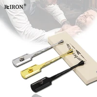 ririon barber stainless steel double edge safety razor holder for men shaving facial beard hair remover salon shavers tools