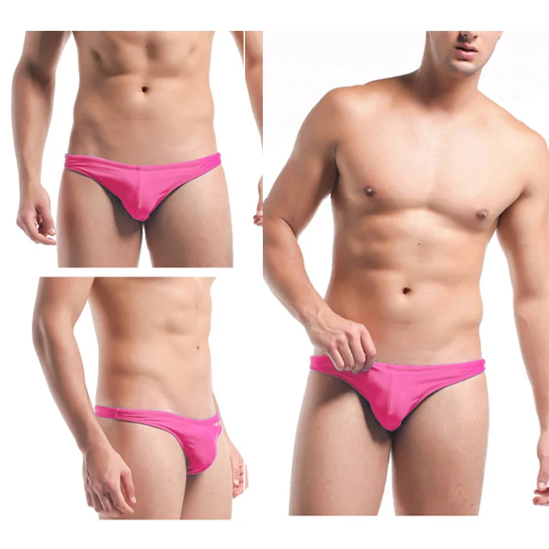 Новые мужские купальники стринги однотонные дышащие плавательные трусы для лета