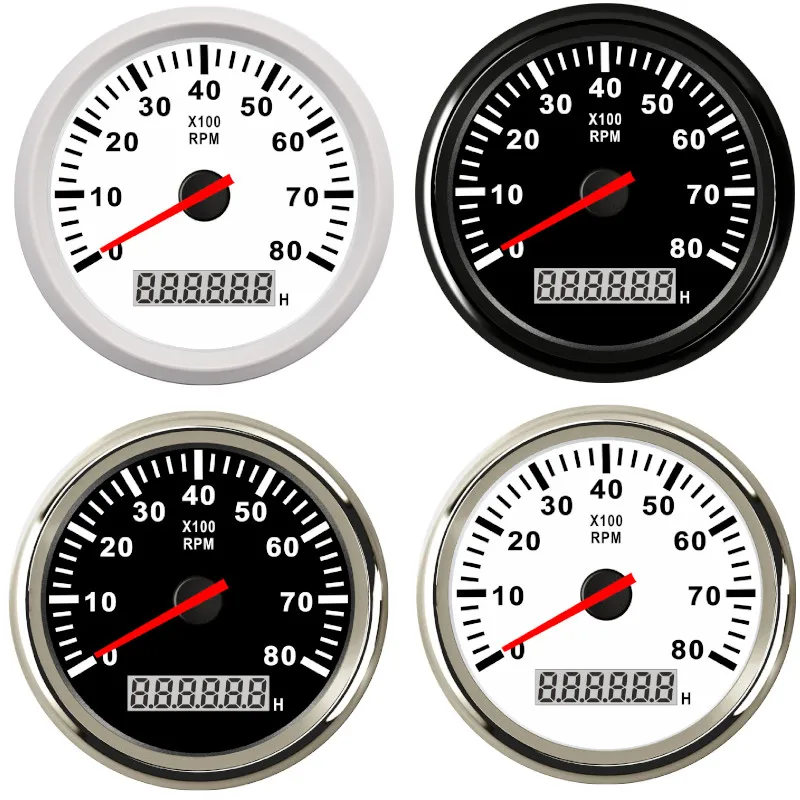 Тахометр для лодки и морского автомобиля 85 мм с ЖК дисплеем 3000/4000/6000/8000