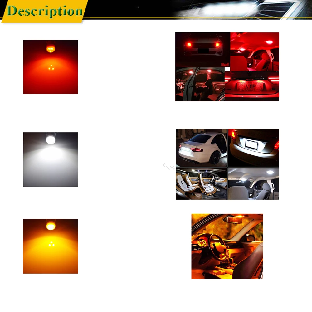 2/4 шт T10 LED W5W Габаритные фонари для автомобиля поворотные номерные знаки свет