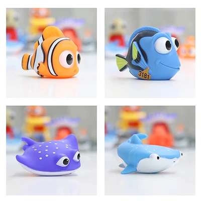 Set E Детские игрушки для ванной, Забавный мягкий резиновый плавающий спрей для воды, сжимаемые игрушки, резиновые игрушки для ванной, игровые животные для детей, в поисках Немо Дори - Цвет: Set E