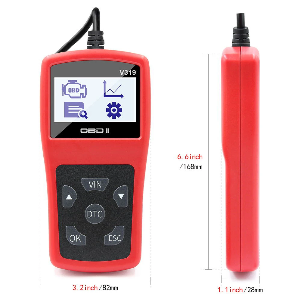 V319 OBD2 Code Reader Scanner Tool Diagnostic Readers OBDII EOBD Read Clean Fault ELM327 Support Multi- Languages |