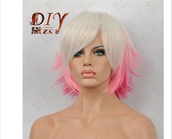 Sush ##@@ 00228825310 + леди белого и розового цветов Микс Короткие вечерние волос полный