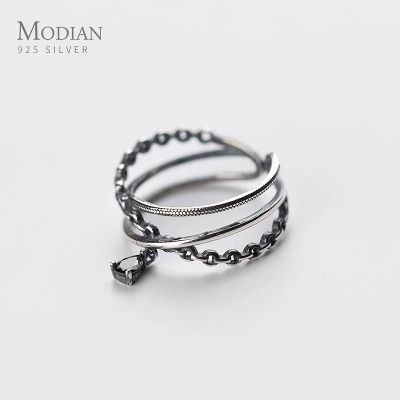 Modian стиль Новинка В стиле ретро простой перстень для Для женщин Аутентичные 925