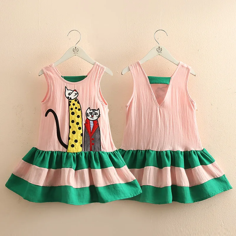 

Baby Cartoon Dress 2021 Summer New Girls' Clothing Children's Vest Dress