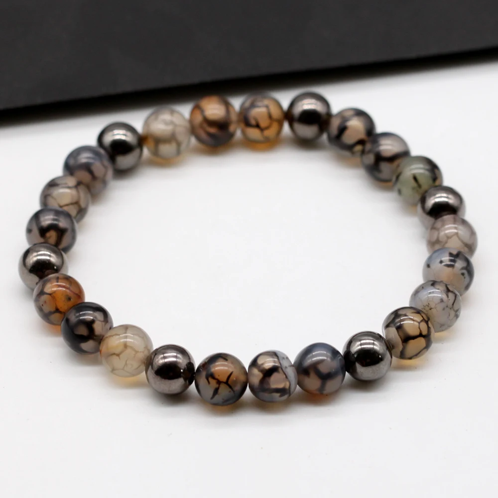 8 мм камень тигровый глаз эластичный браслет магнитные бусины коричневый