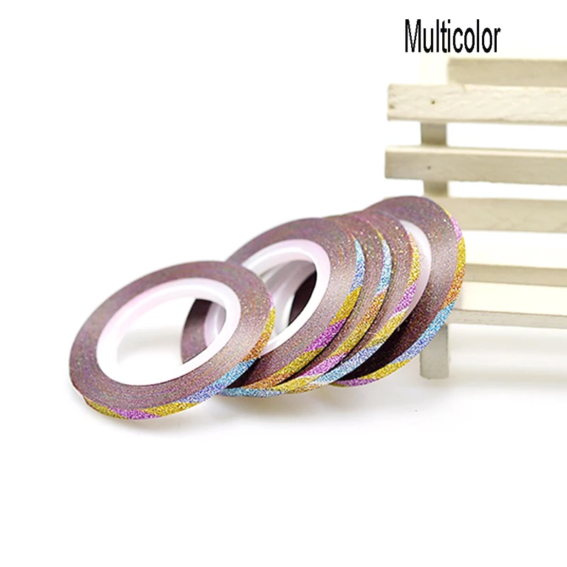 2 мм Лазерная Лента в полоску для нейл арта с блестящим порошком наклейки ногтей
