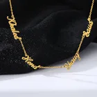 Ожерелье с различными именами на заказ, золотая цепочка из нержавеющей стали, персонализированная бижутерия с именем 1-6, подарок на день рождения для детей, мамы, семьи