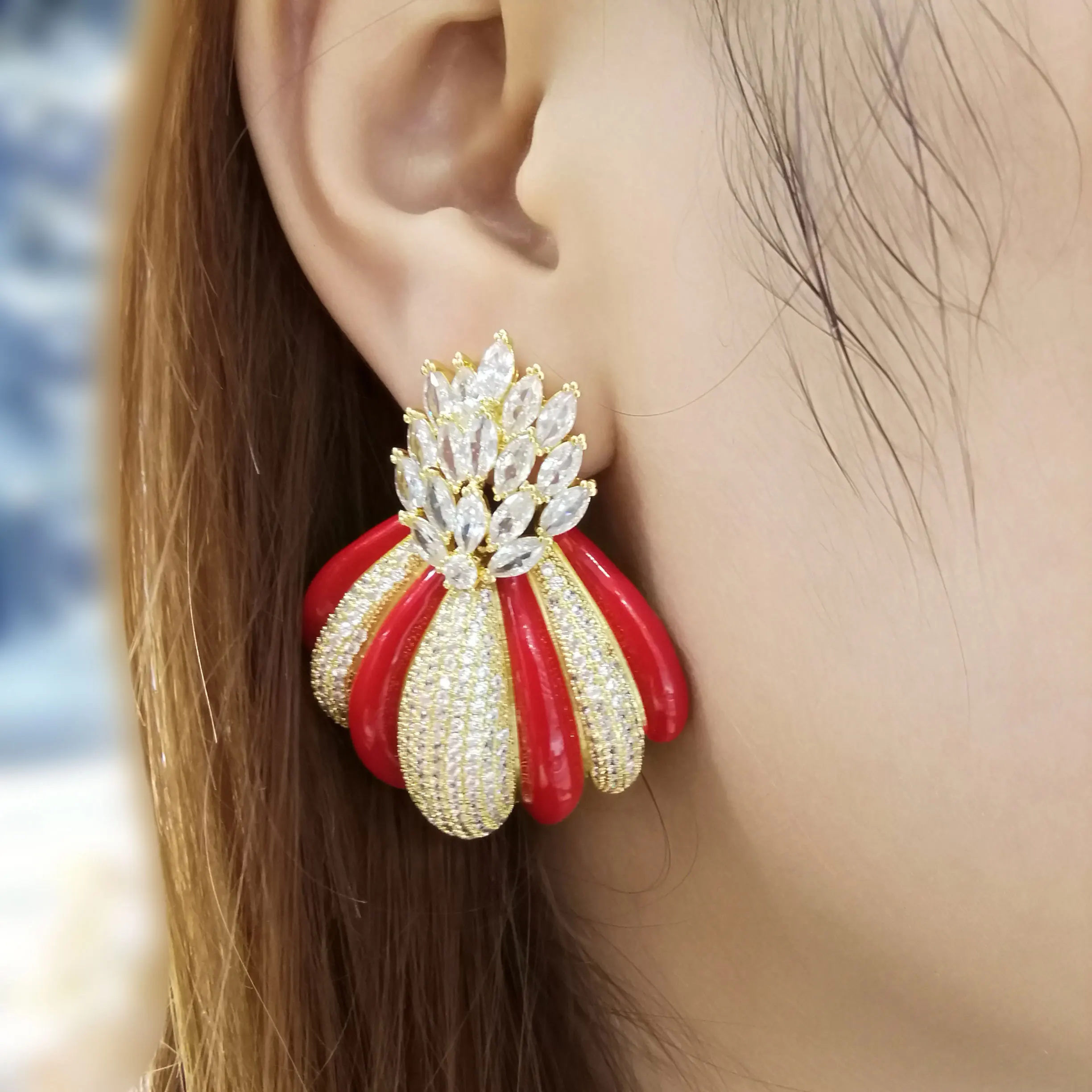 Missvikki великолепные Роскошные красные серьги с микрозакрепкой ААА кубический