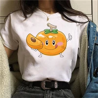 white t shirt cute funny persimmon summer casual oversized women t shirts ulzzang hip hop tees streetwear female clothing