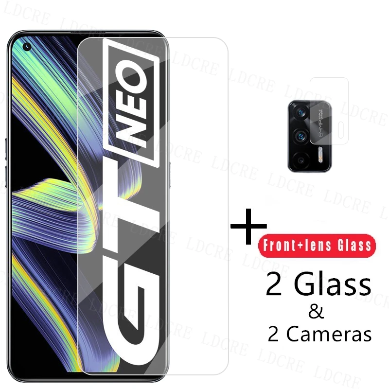 Protector de pantalla de cristal transparente para Realme GT Neo, pel&iacute;cula protectora de vidrio templado para Realme GT Neo, pel&iacute;cula de lente-0