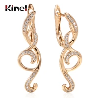 kinel earings fashion jewelry 2021 long tassel dangle earrings 585 rose gold natural zircon women fine unusual earrings jewelry