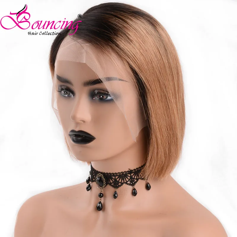 Подпрыгивающие волосы короткие pixie cut парики бразильские человеческие волосы remy 150% плотность парик фронта шнурка 1b/27 для черных женщин