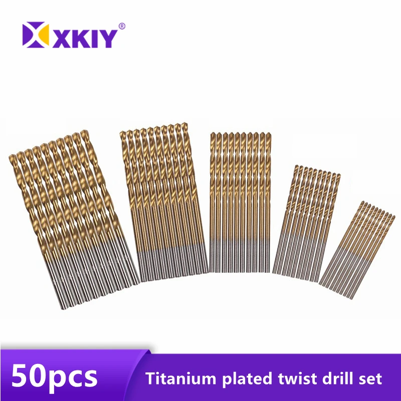 Набор спиральных Сверл с титановым покрытием высокоскоростная стальная