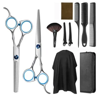 11pcs professional hairdressing scissors kit hair cutting scissors hair scissors tail comb hair cape cutter comb