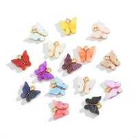 10pcs cute glitter acrylic butterfly charm multicolor shiny animal charm for womens dangle earrings diy jewelry making supplies