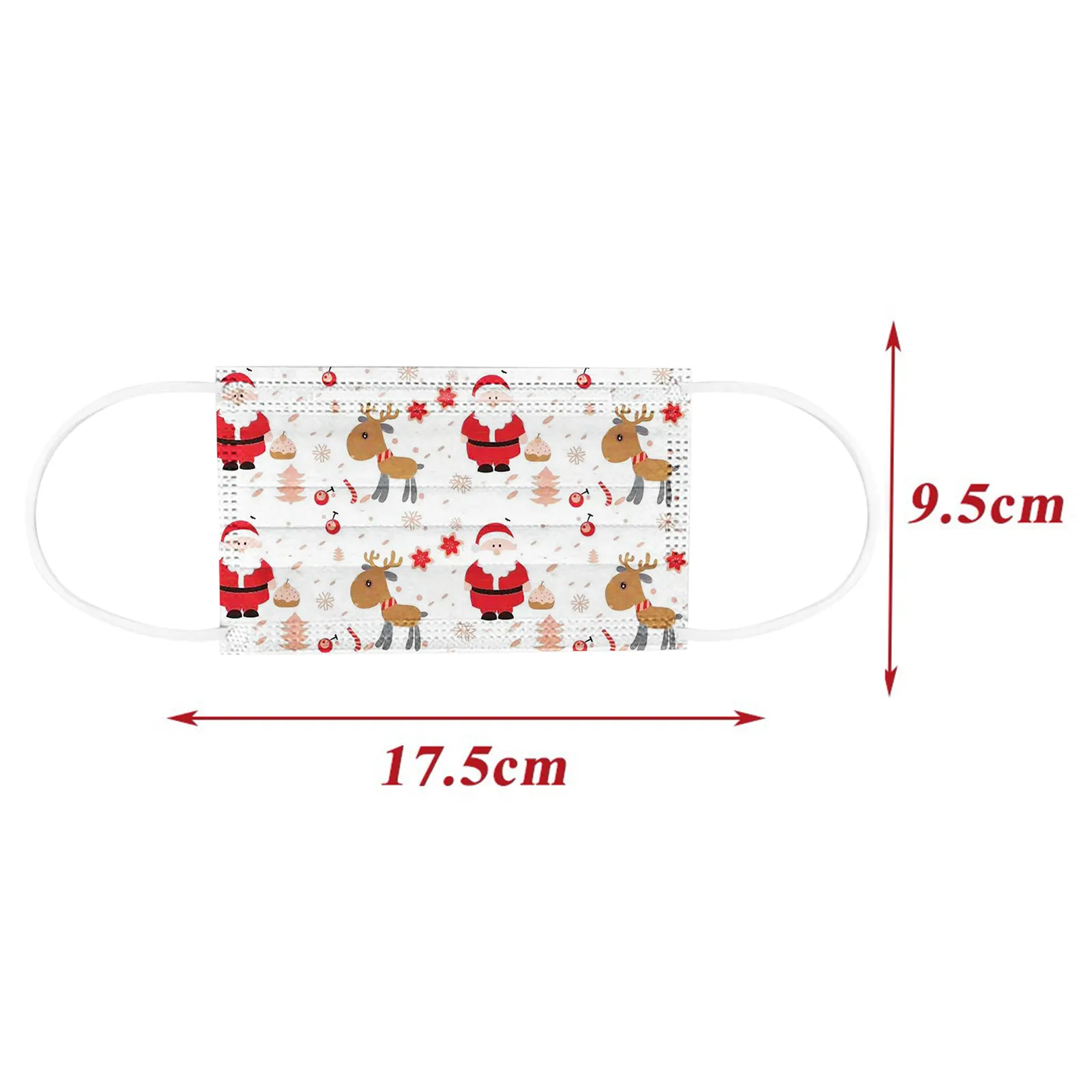 

50pc Adult Christmas Print Masks Protection Face Mouth Mask Disposable Earloop Mask Christmas Protective Mascarilla B10