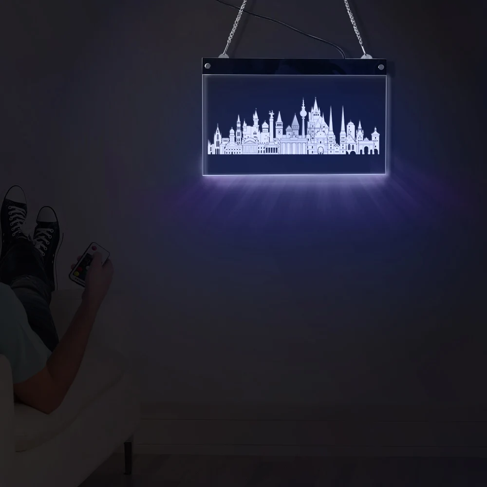 Светодиодный неоновый знак настенный в Германии цветная Современная световая