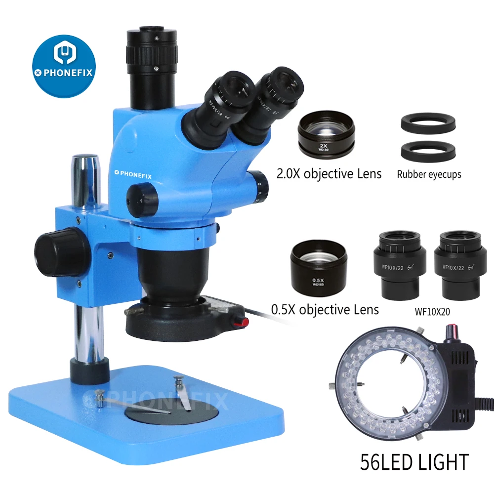 

3.25X-260X Trinocular Stereo Microscope Electronic Lab Microscopio For Mobile Phone Motherboard PCB Board Soldering Repair