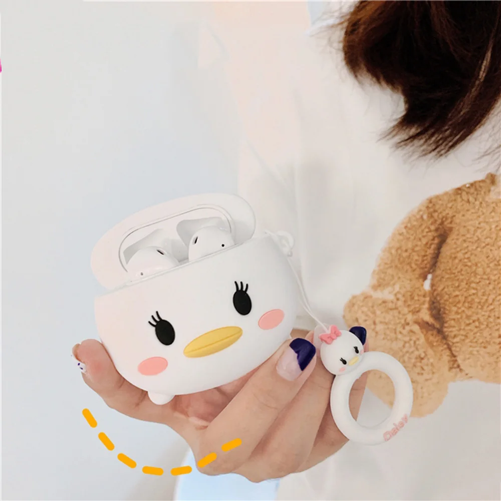 909001 Сумка для Apple Airpods, 2 поколения, Мультяшные наушники, защитные чехлы, беспроводной ремешок, гарнитура, силиконовая коробка - Цвет: 909001