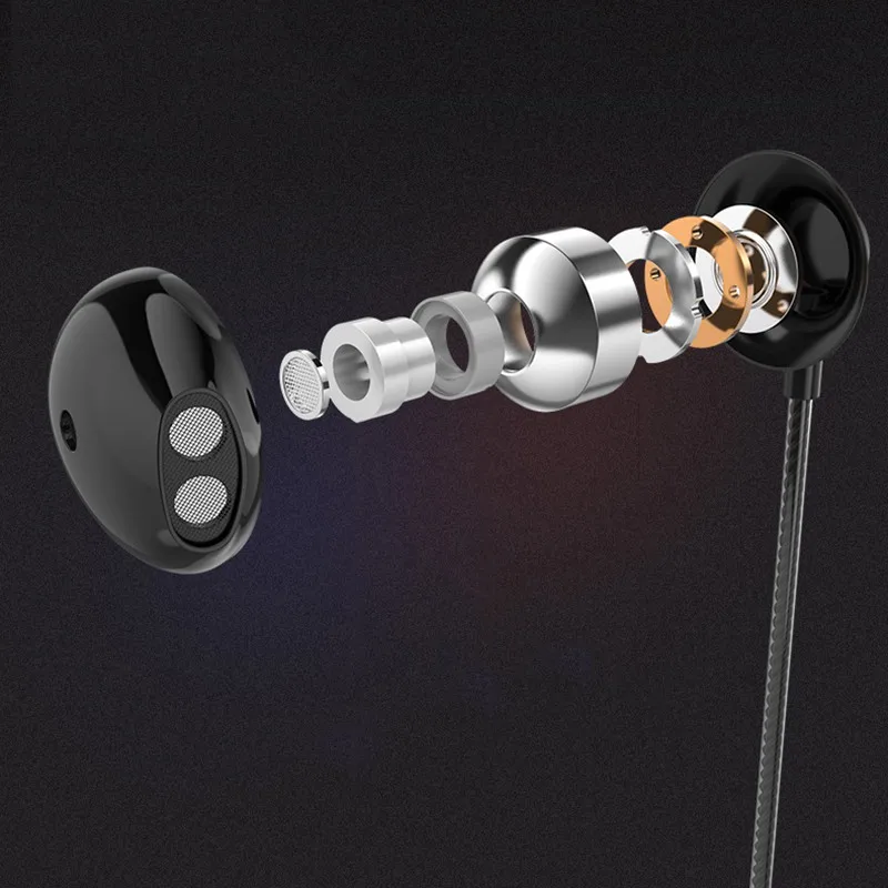 Earphone For MP3 Universal Metal Wired Control Portable Durable Stereo Music With Microphone Earphones Handfree | Электроника