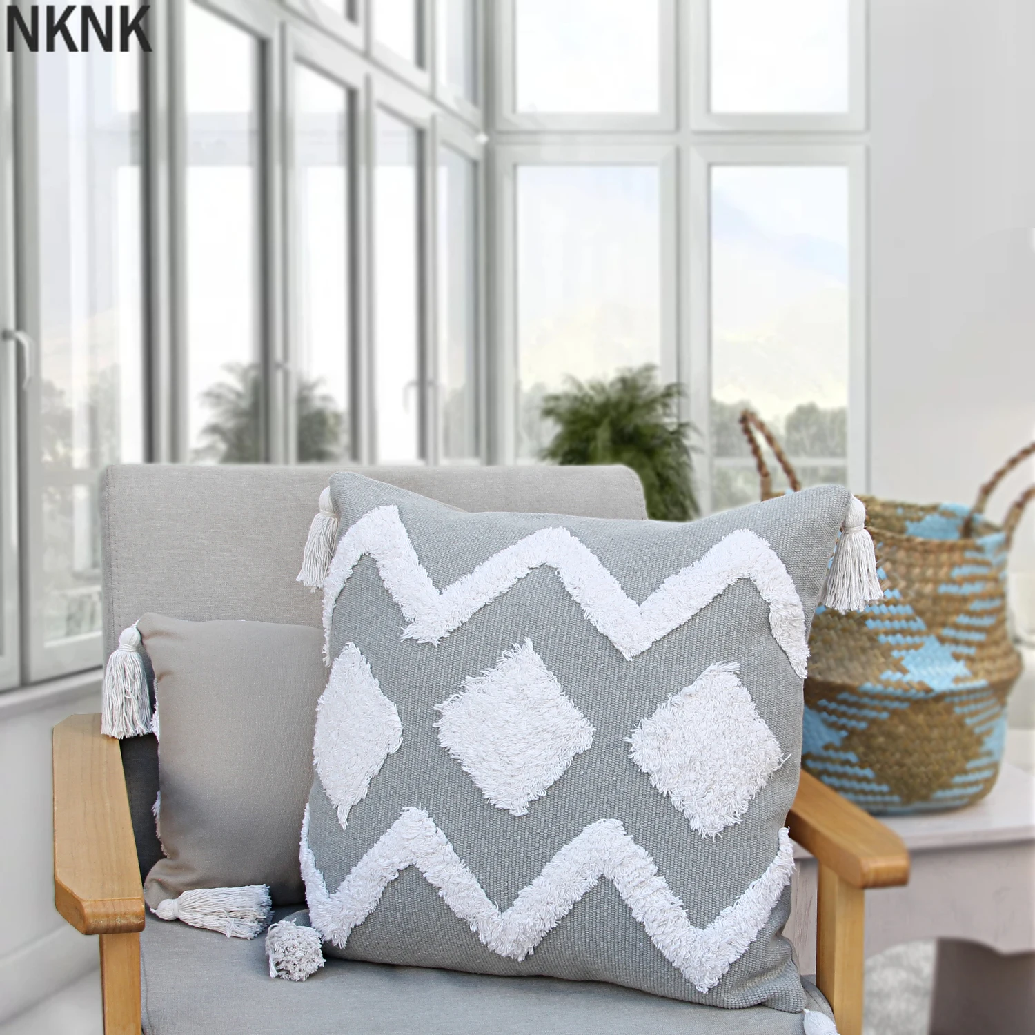 

Pillow Covers Boho Decorative Soft Tufted Pillowcase with Tassels Decorative Pillow Cushion Cover for Sofa Couch Chair Car Seat