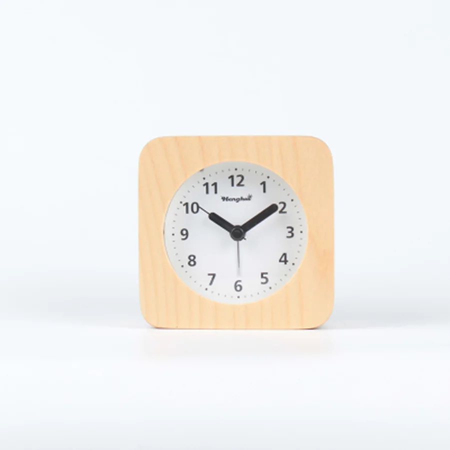 Деревянный цифровой будильник с функцией повтора Современный Твердый Будильник