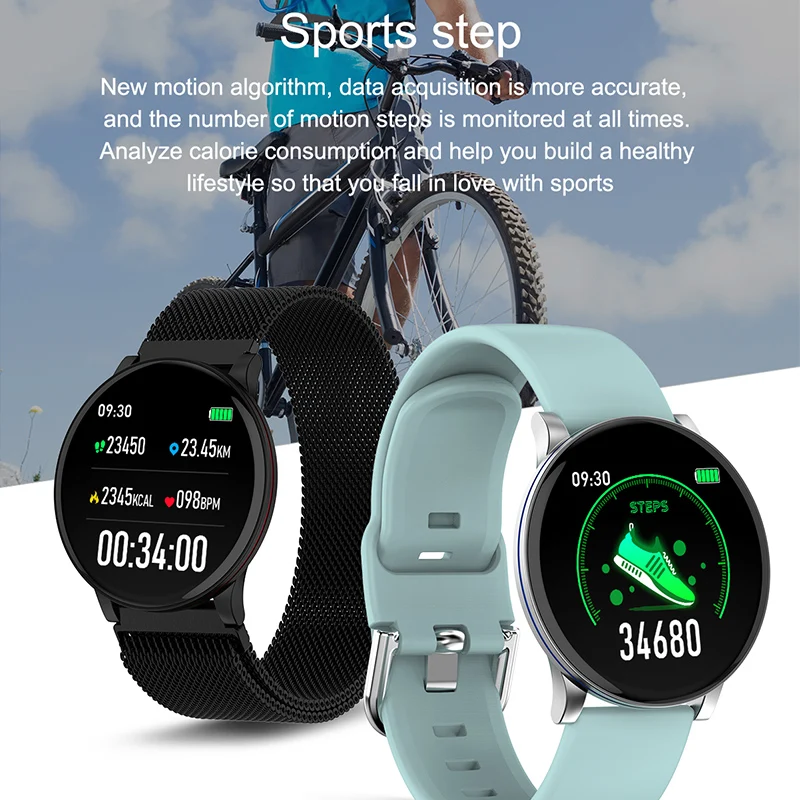 W9 Full Screen Touch Men Sport Pedometer Smart Watch IP68 Waterproof Fitness Tracker Heart Rate Monitor Women Clock Smartwatch |