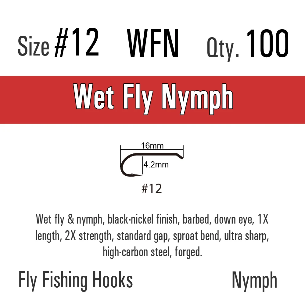 100 шт. кованые крючки ICERIO для ловли нахлыстом черного и никелевого цвета | Спорт