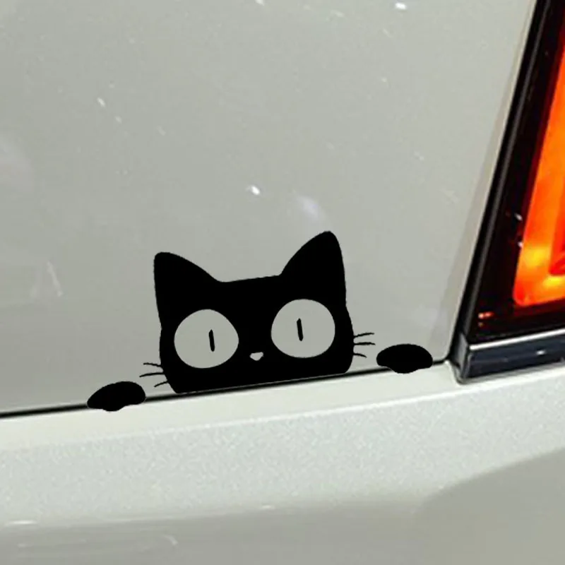 

Car-Sticker Automobiles Motorcycles Window Bumper Laptop Vinyl Decal PVC Decorative Goods 14cmx6cm Peeking cat