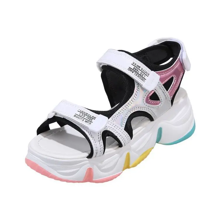 

2021 Girls Sandals Gladiator Sweet Girl Beach Shoes Kids Summer Floral Sandals Princess Fashion Cute High Quality Women Sandals