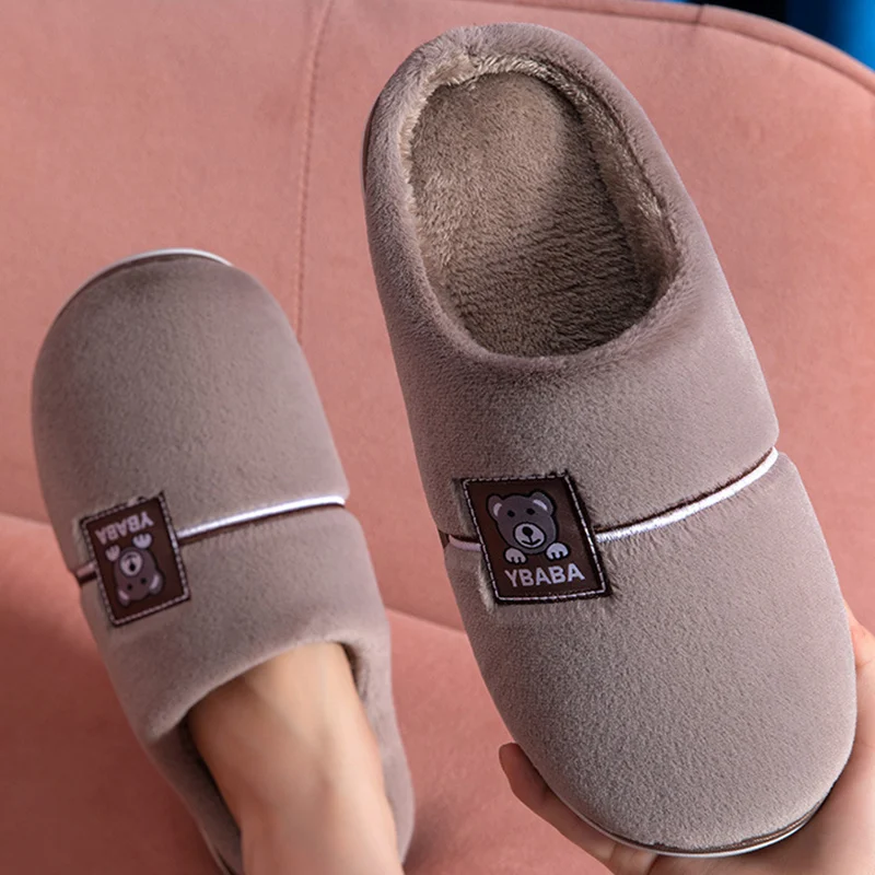 

Мужские домашние тапочки; Теплые плюшевые мужские домашние тапочки; Мягкая Нескользящая зимняя обувь; Мужская домашняя обувь хлопковая обу...