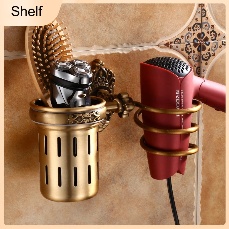 

Wall-Mounted Hair Dryer Holder High Quality Bathroom Shelf Storage Hairdryer Holder Rack Organizer For Hair dryer For Bathroom