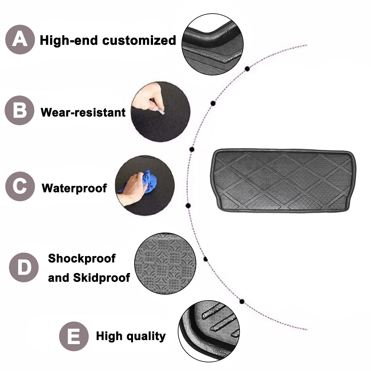 Автомобильный напольный коврик ковер задний багажник противогрязевой чехол для